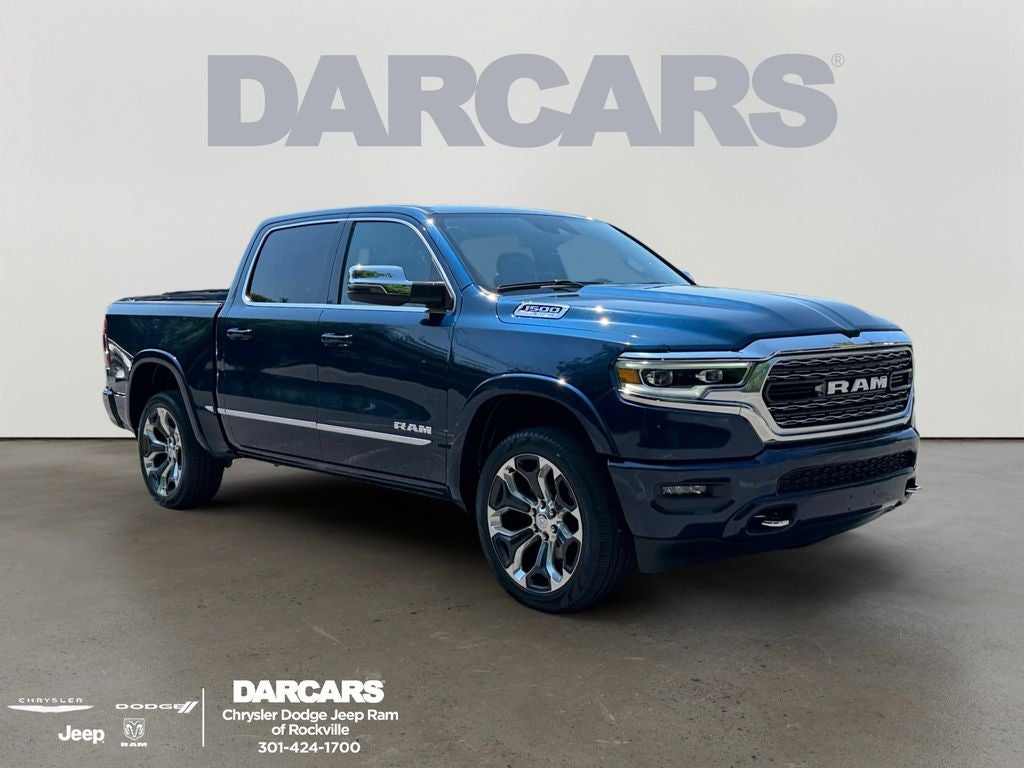 2023 RAM 1500 Limited in Patriot Blue Pearlcoat — front three-quarter view