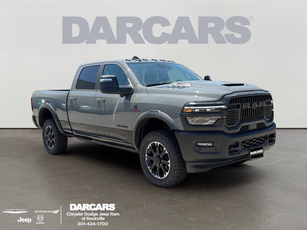 2026 RAM 2500 Rebel in Ceramic Gray Clear-Coat Exterior Paint — front three-quarter view