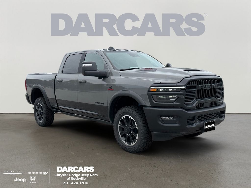2026 RAM 2500 Rebel in Ceramic Gray Clear-Coat Exterior Paint — front three-quarter view