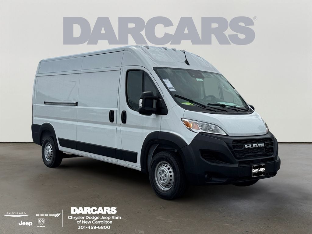 2026 RAM ProMaster 2500 High Roof in Bright White Clear-Coat Exterior Paint — front three-quarter view
