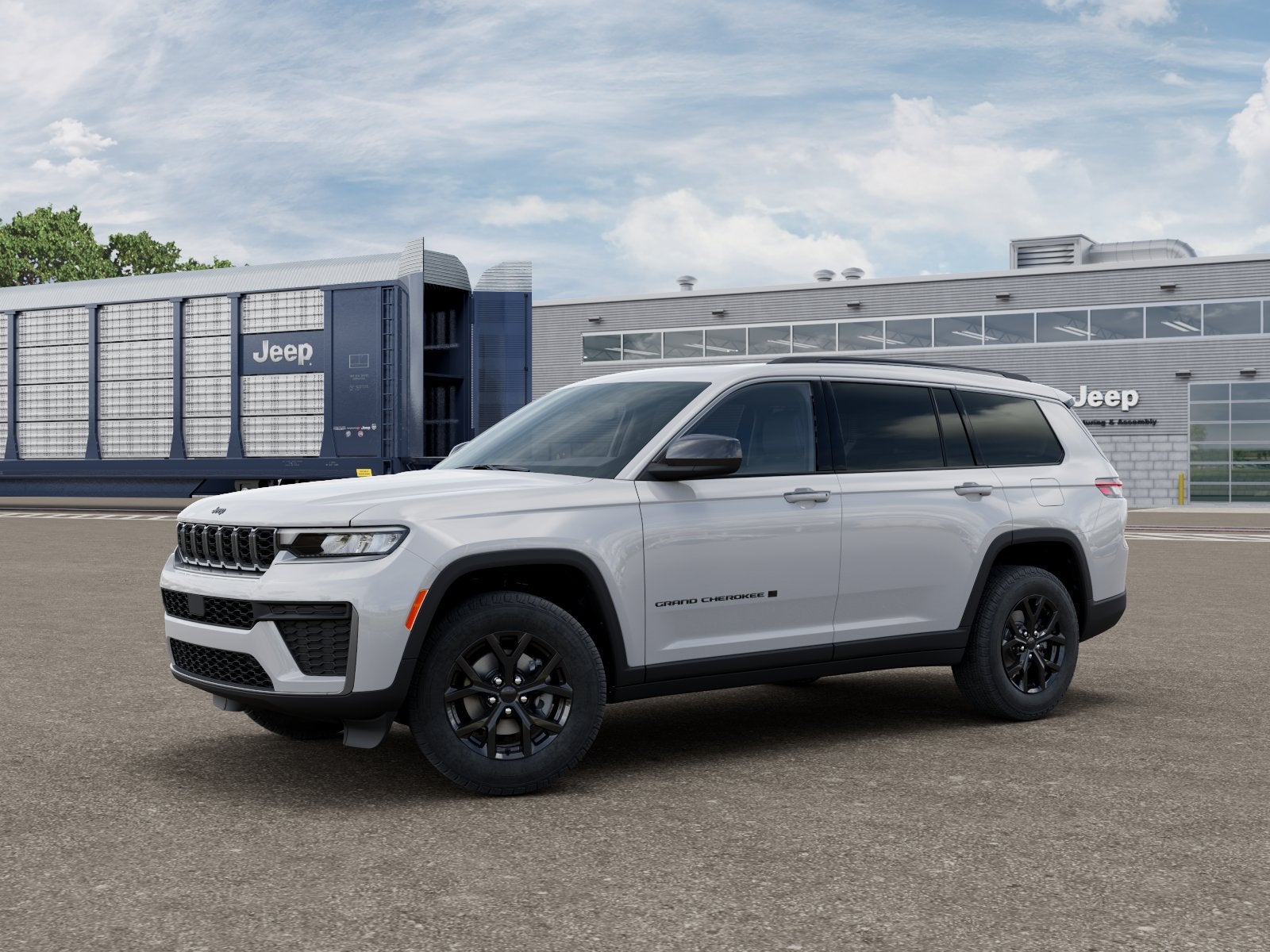 2026 Jeep Grand Cherokee L Base in Bright White Clear-Coat Exterior Paint — front three-quarter view